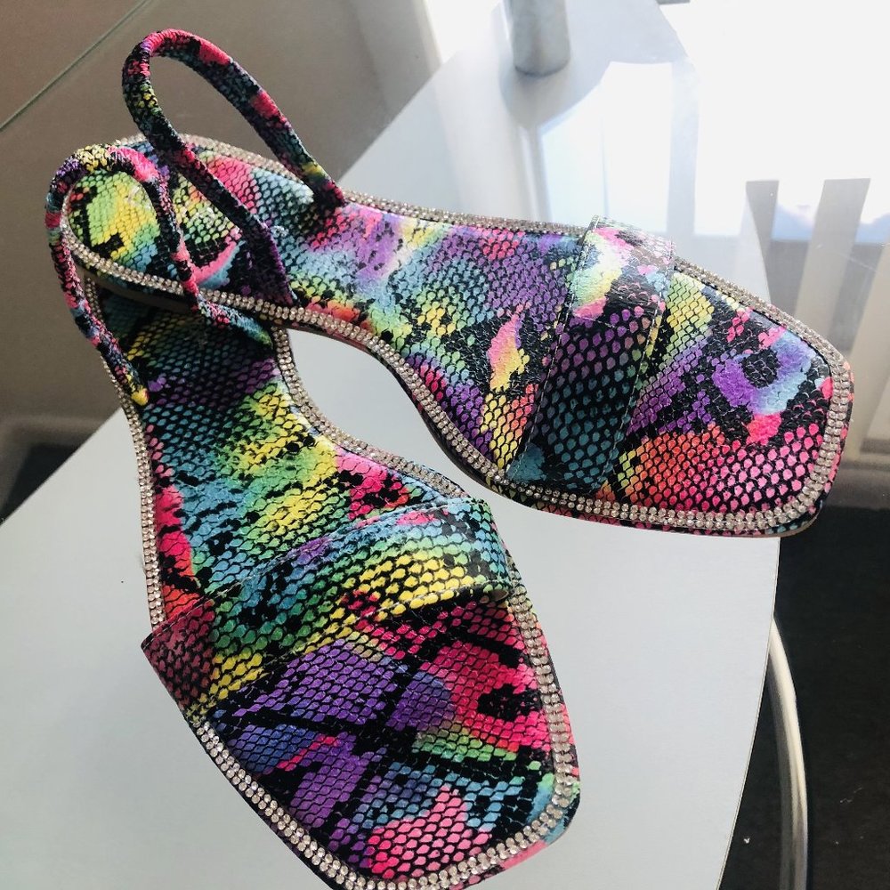 "Ashley" Multi Snake Dual Strap Open Toe sandal